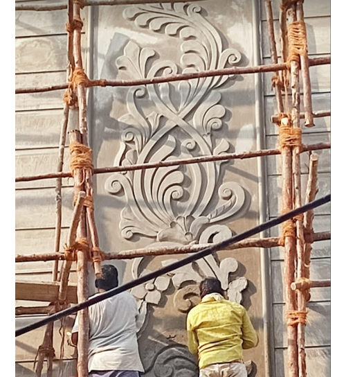 Building Cement Elevation Work in Chennai,Building Cement Artist Work in Chennai,Building Cement Design Work in Chennai,Temple and Pillar Border Work in Chennai